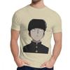Herren T-Shirt Shigeo Kageyama Mob Psycho 100 Reine Baumwolle Oberteil Design Rundhals Harajuku Streetwear