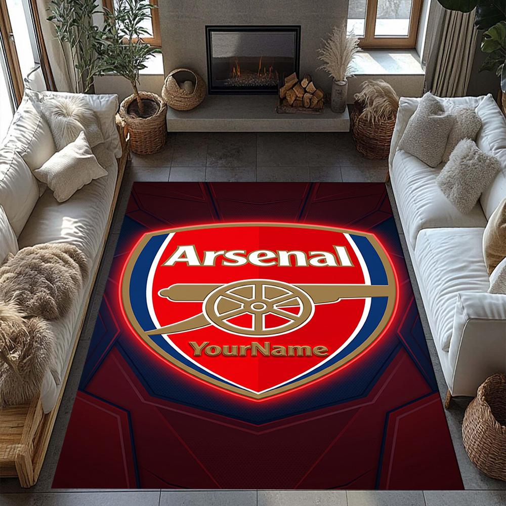 Arsenal Customizable Name Floor Mat Perfect for Living Rooms Hallway Playrooms Balcony Antislip Carpet Anime Office Decor