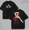 2026 Summer Fairy Tail Lucy Heartfilia Vintage Washed Printed Loose Pure Cotton Short Sleeve Unisex Fan T-shirt