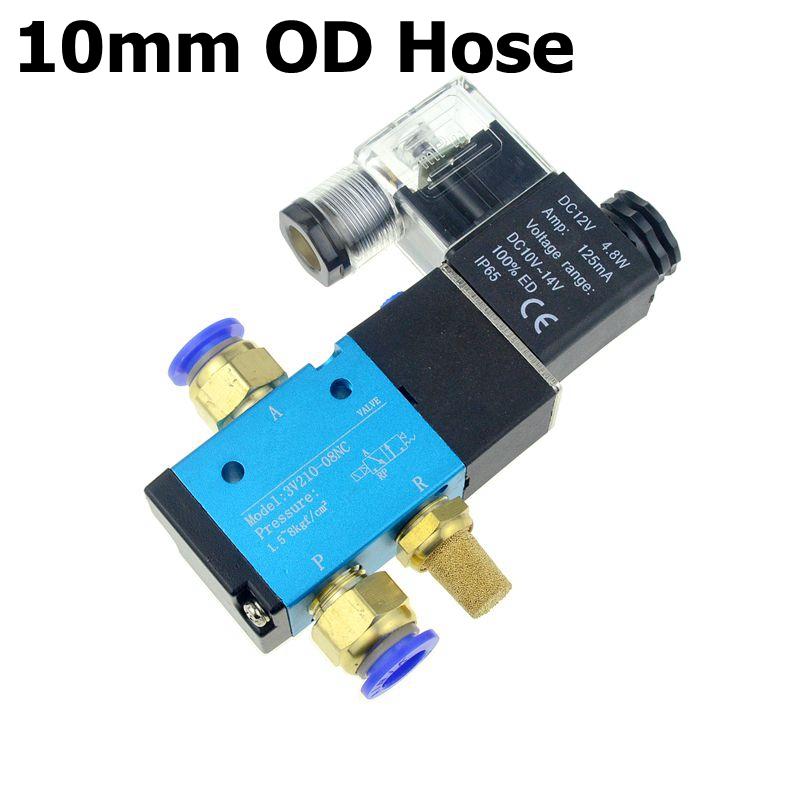 3-drogowy 2-położeniowy 12V 24V 220V Pneumatyczny Elektrozawór Powietrzny Sterowany Elektrycznie Zawór Magnetyczny Gazowy Przyłącze Węża 10mm 6mm 8mm