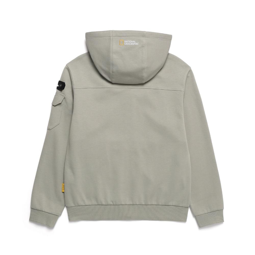 Nationalgeographic N243Uft920 Shulian Sleeve Pocket Training Zip-Up Hoodie Agate Grey