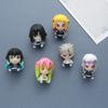 6Pcs/1Set Anime Demon Slayer Figure Kyoujurou Q Version Muichirou Model Sanemi Toy Obanai Kanroji Mitsuri Set Doll Decorate Gift