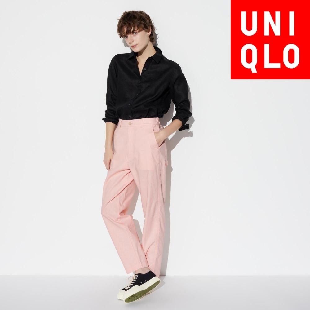 

UNIQLO JAPAN льняные хлопковые зауженные брюки длинной длины