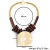 Statement Beads Necklace with Geometry Pendant for Women Girl Trendy Party Jewelry