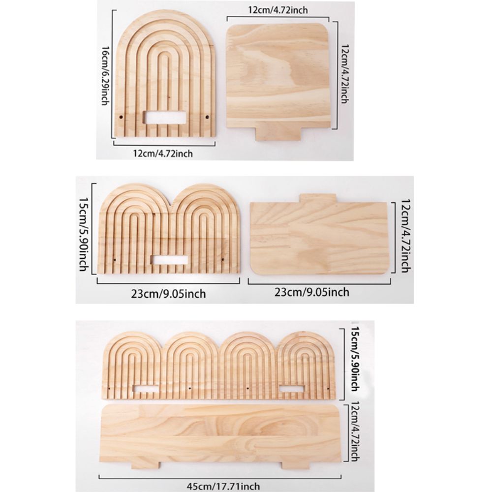 Multi Tier Wall Plant Holder Solid Wood Wooden Wall Shelf Blank Wall Space