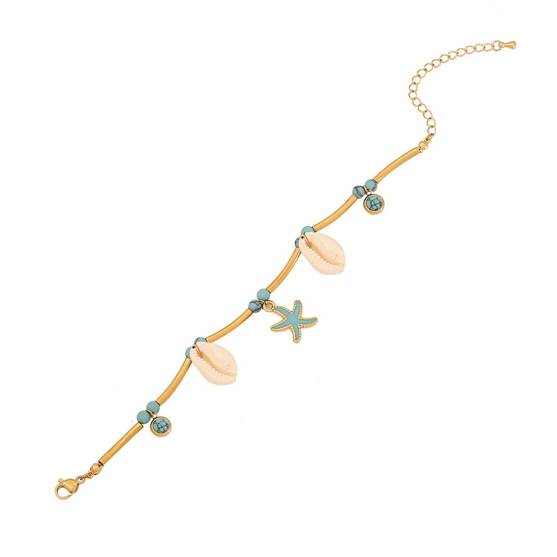 Ocean Series Turtle Shell Bracelet Turquoise Starfish Stainless Steel Hand Jewelry Cross-border Jewelry