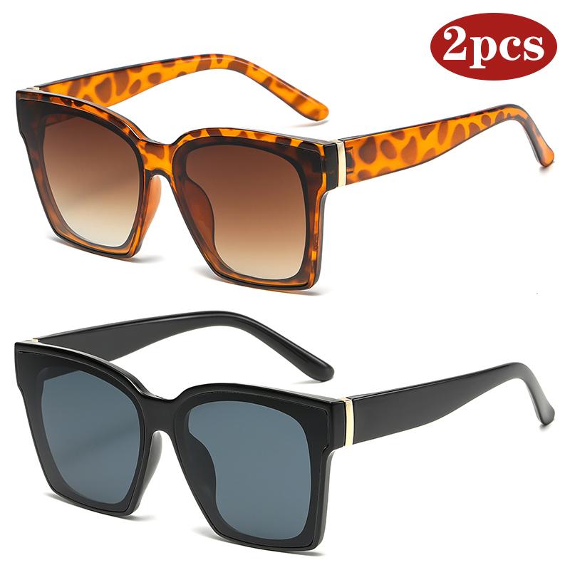 

Солнцезащитные очки для автомобиля 2 шт. Классические Большие Квадратные Очки Женские Ретро Брендовые Дизайнерские Очки с Градиентом Мужские Модные Очки UV400