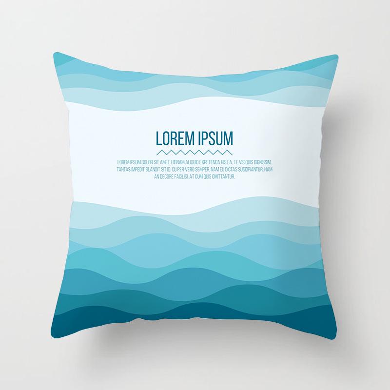 Ins Home Supplies Hand-painted Ocean Car Pillow Office Cushion Cover
