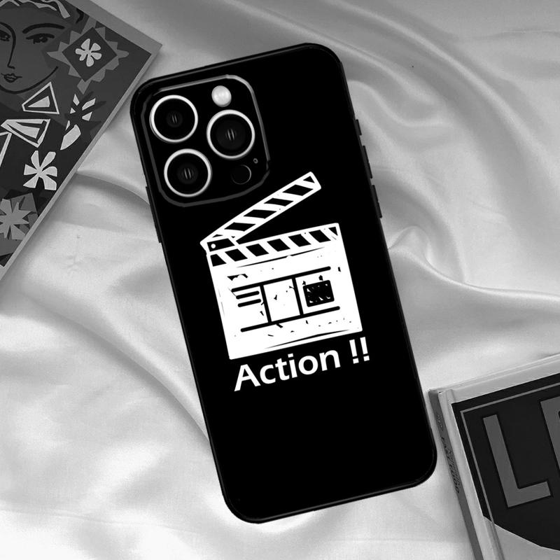 Film Clapperboard Phone Case For iPhone 16 15 14 12 11 13 17 Pro Max 15 16 Plus 13 Mini 16e 17 Air Funda Cover