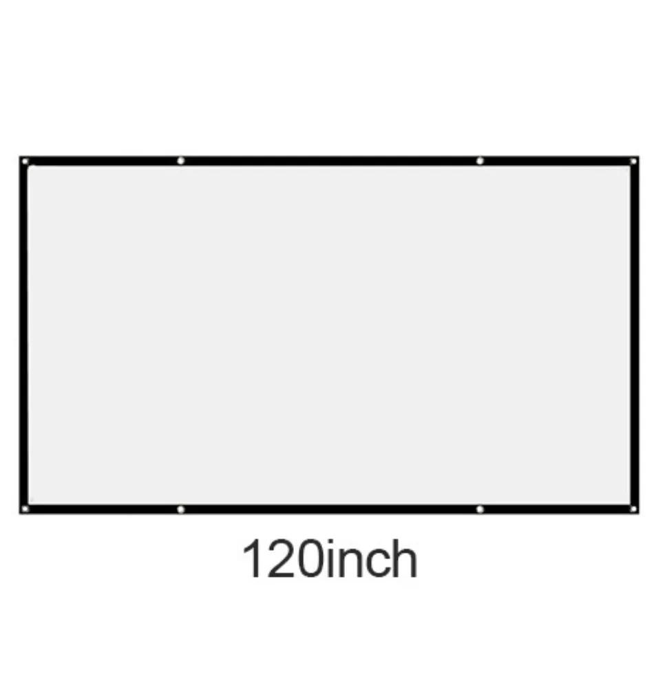 16:9 Simple Projector Curtain 60/72/84/100/120/150 Inch Home Theater Office 16:9 HD Display Projection Screen