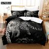 Pościel w panterkę Zestaw poszewek na kołdrę Pościel 3D Druk cyfrowy Pościel Bawełniana Rozmiar Queen Zestaw pościeli Modny design