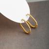 ANENJERY Chain Shaped Oval Hoop Earrings For Women Men Simple Geometric French Earrings Wholesale