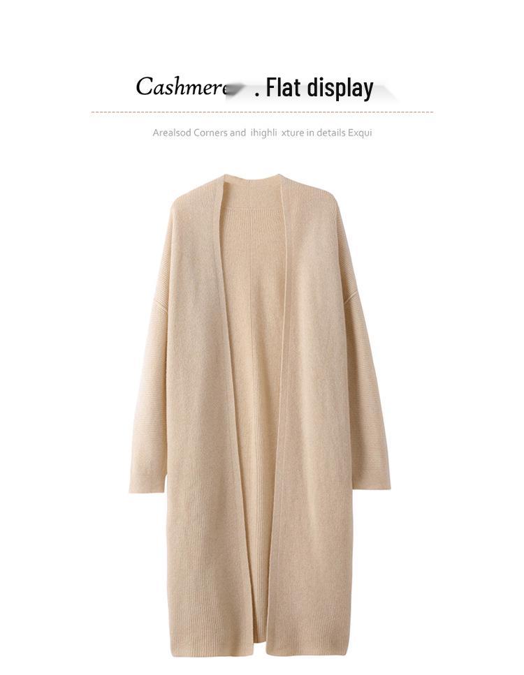 Cashmere Loose Mid-length Cardigan – Autumn/Winter Style Women's Knit Sweater