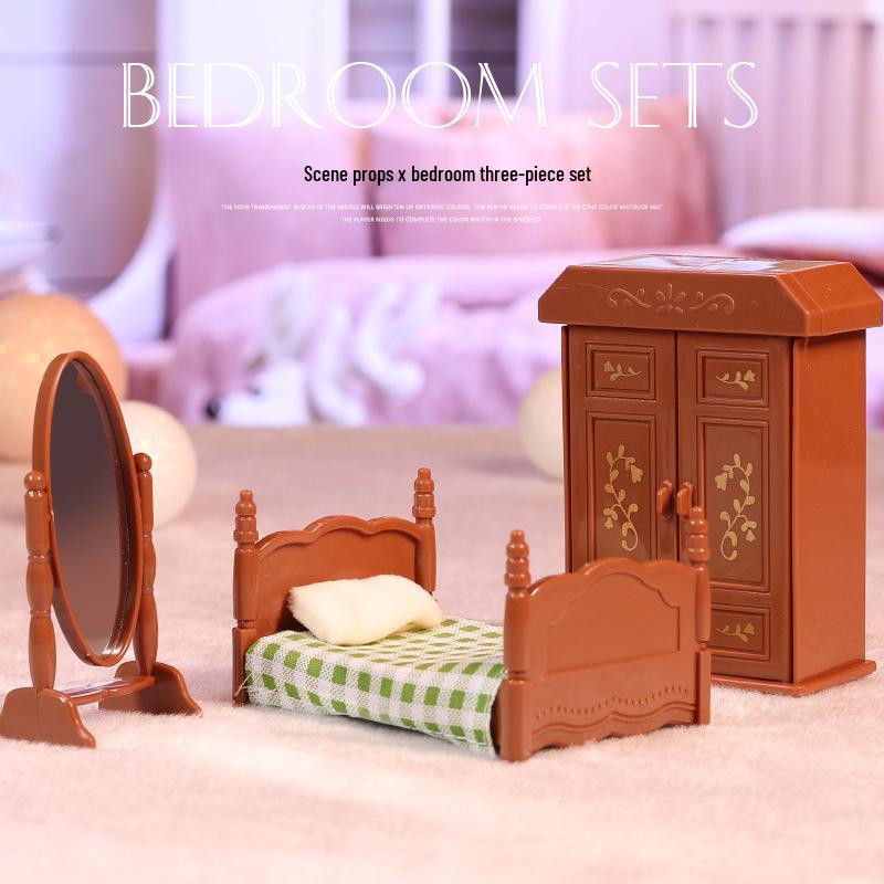 Miniature Dollhouse Furniture Toys: Living Room & Kitchen Tabletop Decor