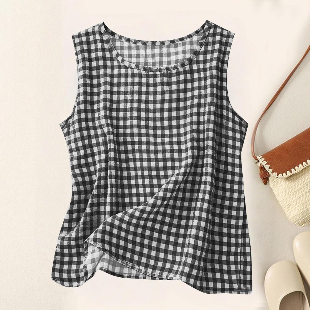 Womens Spring Tops Sleeveless Patterned Summer Shirts for Women Casual Loose Fit Blouse Womens Summer Shirts 2026 Collection