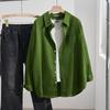 Women Plus Size Cotton Shirt Lapel Long Sleeve Loose Oversized Casual Blouse For Autumn Spring
