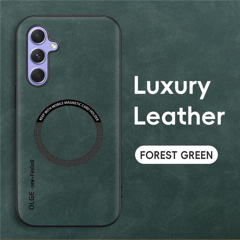 Magnetic Retro Leather Soft Case For Samsung Galaxy A55 A15 A25 A35 Wireless Charging Phone Case Cover