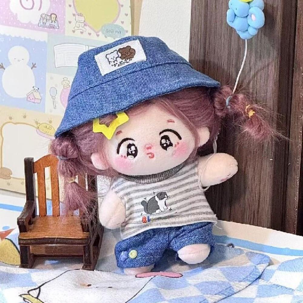 1 set Summer Set 20cm Cotton Doll's Clothes Cowboy Hat 10cm Doll Clothes  Children's Gift