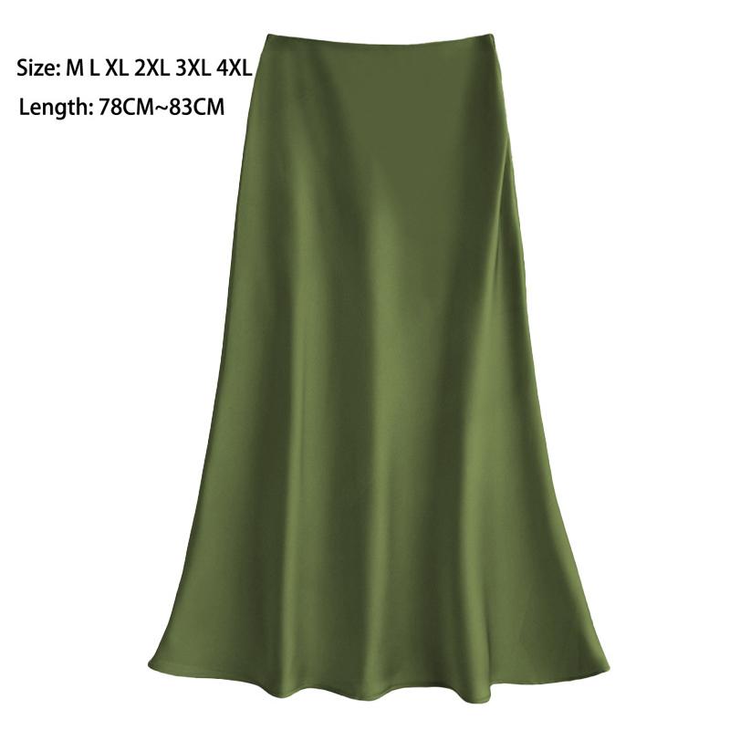 

Французская роскошная юбка миди из ацетатного атласа с драпировкой, женская однотонная юбка-русалка с высокой талией на весну и лето 2XL