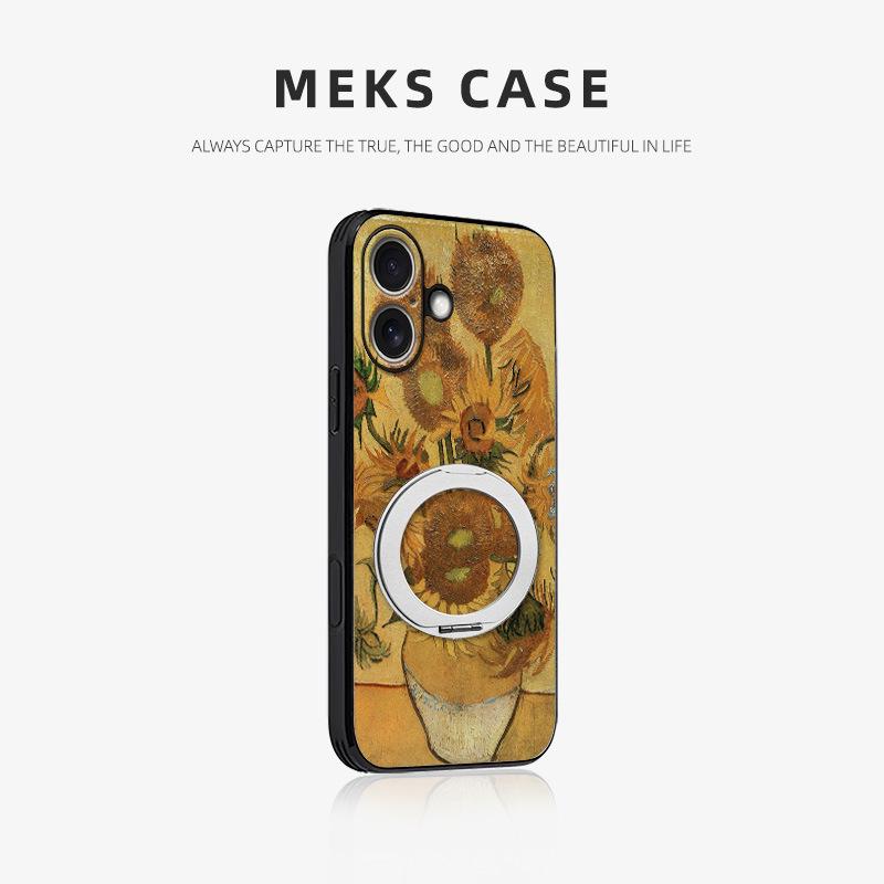 

Dreamy Town Oil Painting Phone Case for iPhone 17 Pro Max with Magnetic Holder iPhone 13 Pro Max