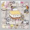 50 Cartoon Fatso the Cat Waterproof Stickers for Suitcases, Trolleys, Cars, and Refrigerators