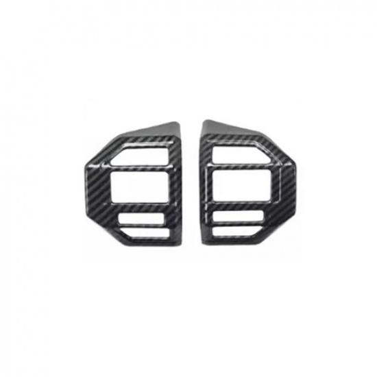 Carbon Fiber Black Steering Wheel Decor Cover Trims For Toyota Prado LC250 2024+