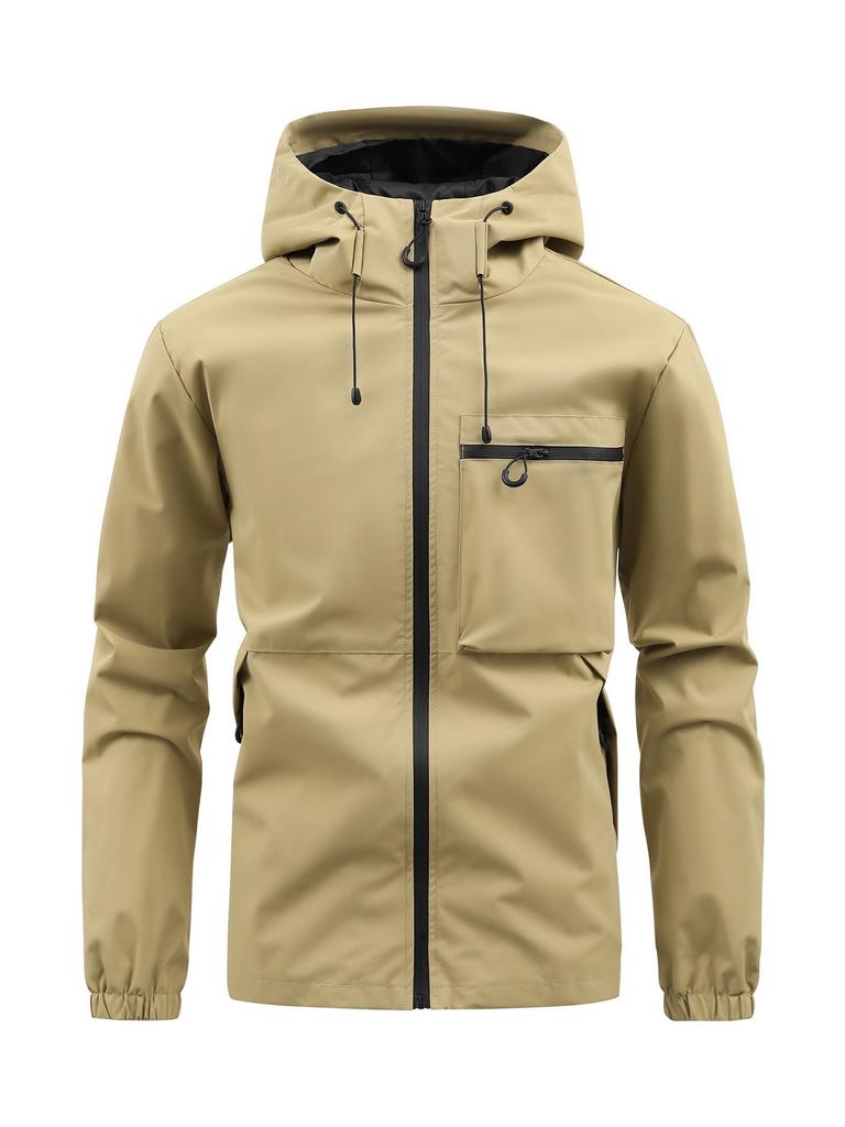 2025 Autumn Men's Hooded Windbreaker: Fashionable Casual Outdoor Sports Jacket