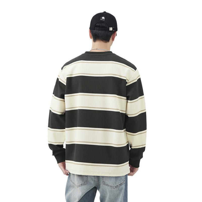 Spring and Autumn New Bottom Long Sleeve American Splicing Striped Long Sleeve