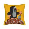 Maulwurf Krtek Kleiner Maulwurf Cartoon Kissenbezug Weiche Polyester Kissenhülle Dekorative Kissenhülle Sitzbezug mit Reißverschluss 45*45cm