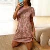 Fashion European Style Print Women's Homewear Women Nightdress Short Sleeve Dresses Loose Fit Nightwear Home Clothes Loungewear