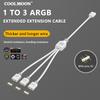 COOLMOON Gen 2 ARGB Splitter 5V 3 Pin 1 to 4/3/2 Universal Mainboard ARGB Extension Cable with Adapter Pin For Mainboard DIY