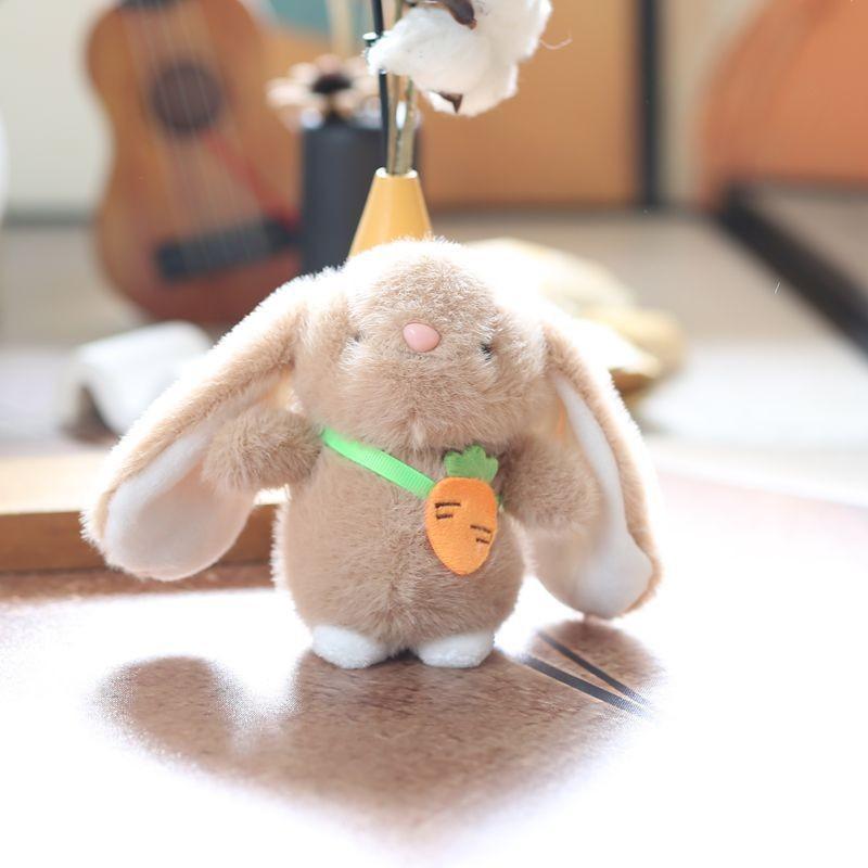 Plush Rabbit Keychain Backpack Charm Toy With Scarf Stuffed Gift For Kids