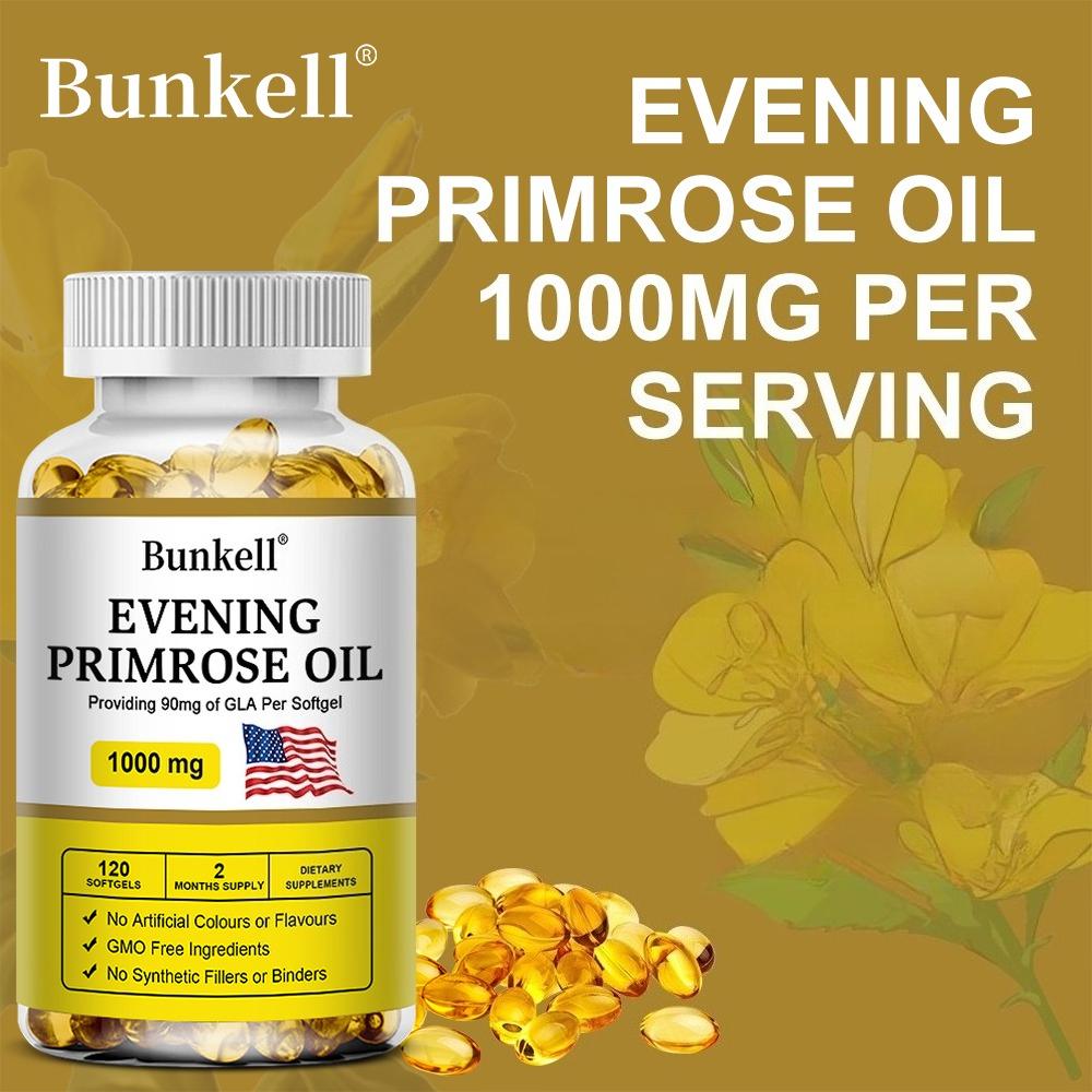 Olio di enotera 1000 mg Integratore alimentare, 120 capsule per flacone