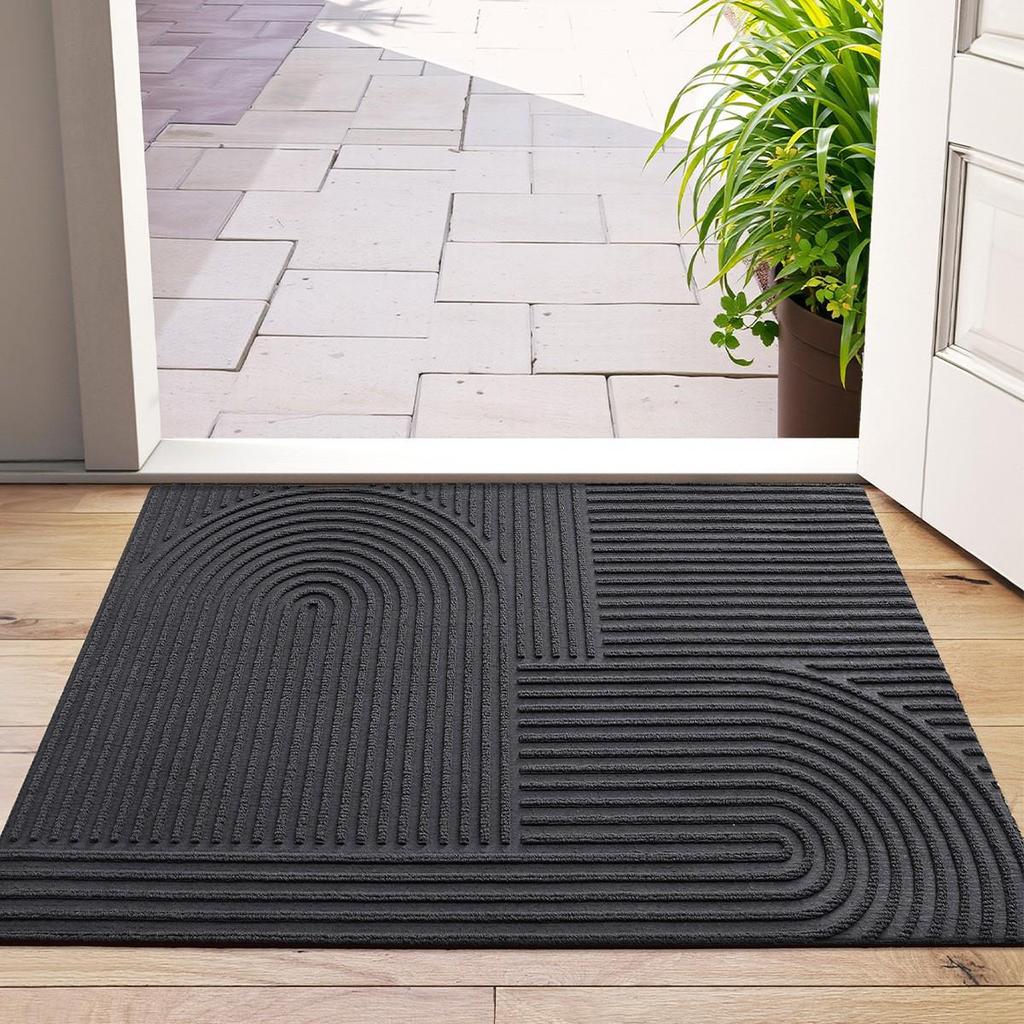 Anti-Slip Outdoor Rubber Door Mat - Dirt-Resistant High-End Entrance Carpet for Home.