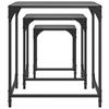  Coffee Tables That Slide Under Each Other, 3 Pieces, Black Glass Top