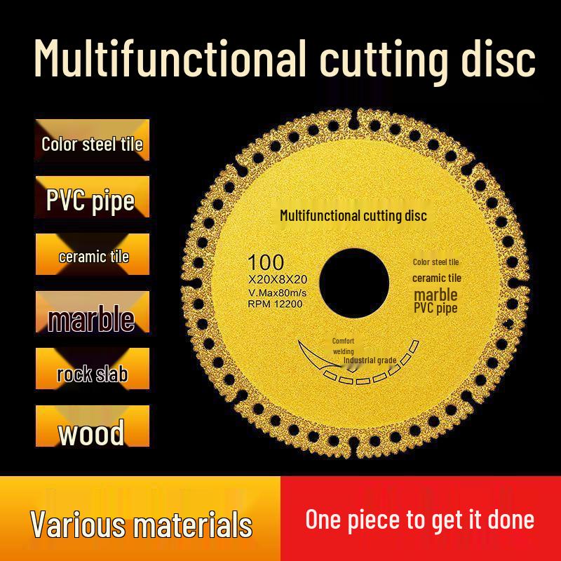 Composite Multi-Functional Universal Saw Blade for Cutting Tile, Stone, Marble, Color Steel, and Metal.