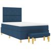 Box Spring Bed with Cushions and Headboard Blue 200 x 120 cm Fabric