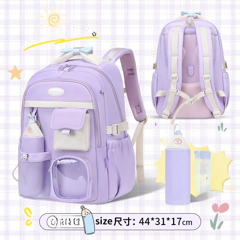 Zaini per Bambini Scuola Primaria Classi 3-6 Ragazza Rosa Studente Scuola Media Borse Scolastiche Impermeabili Zaino con Manico Festival delle Farfalle con Astuccio