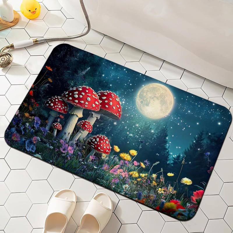 Absorbent Diatomaceous Mud Bath Mat Shower Entrance Non-Slip Bathroom Floor In American Style Washable Rectangle