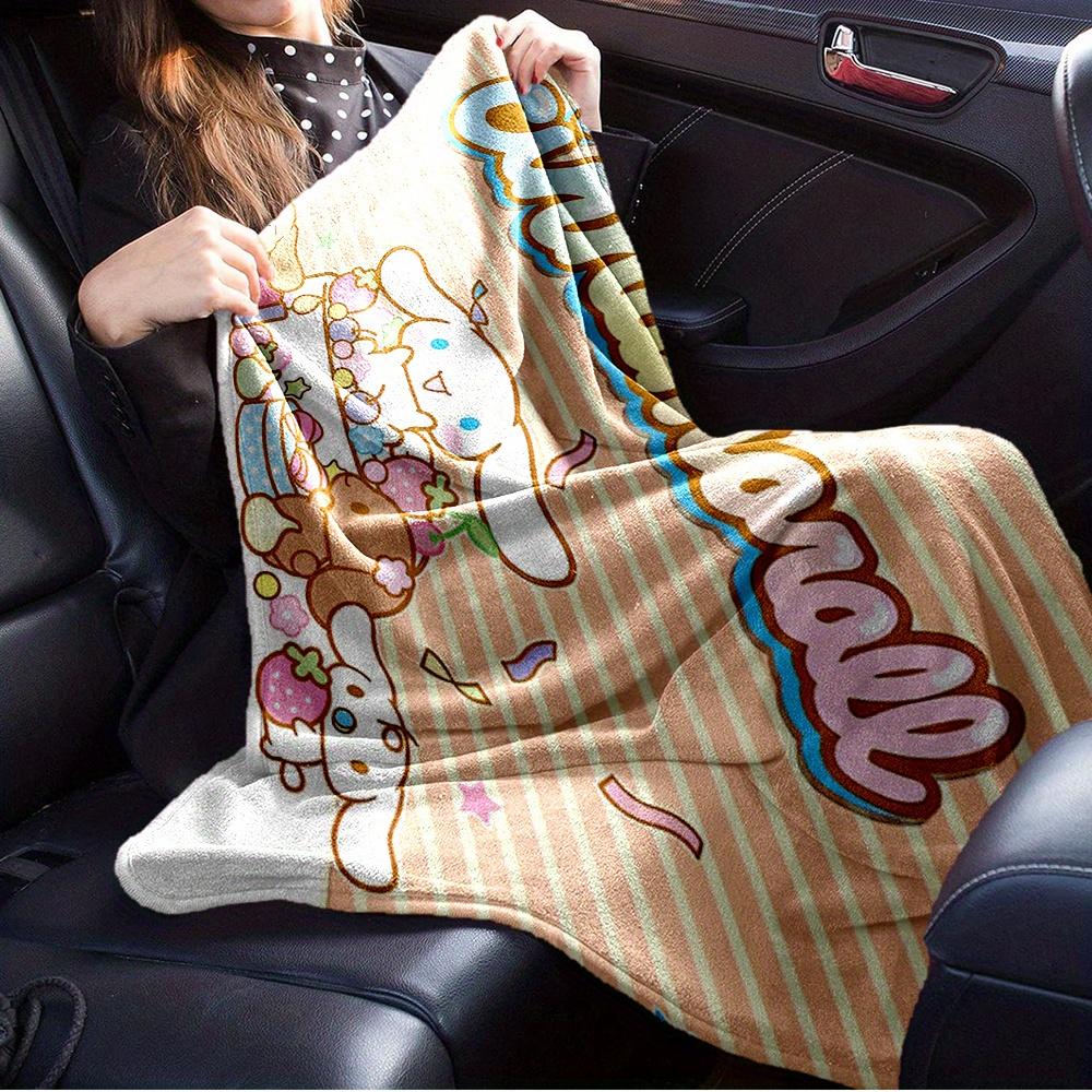 1pc Cinnamoroll, Cute, DessertDigital Print Flannel Throw Blanket, Super Soft Plush Fleece Bedspread, Multipurpose All-Season Hypoallergenic