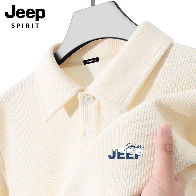 JEEP SPIRIT Men s Waffle Knit Short-Sleeve Polo Shirt L