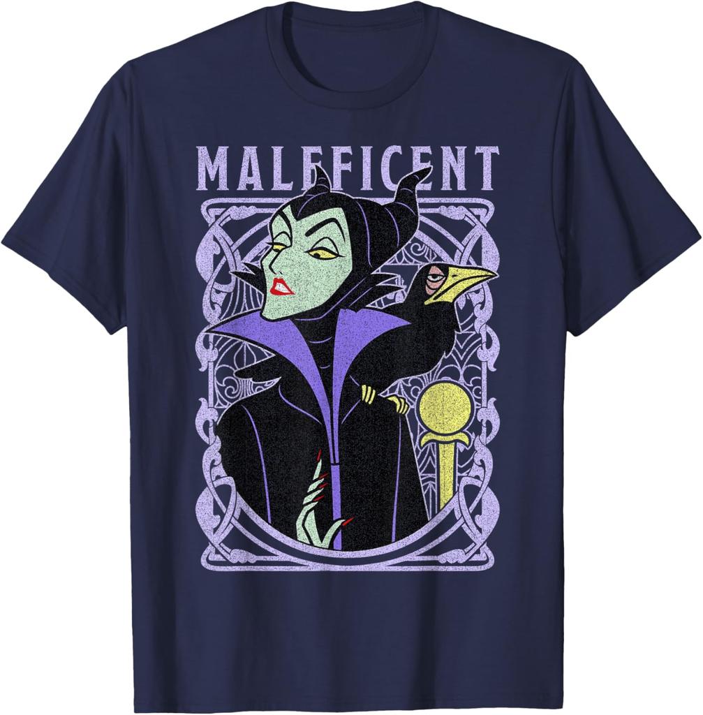Hot Fashion Unisex Sleeping Beauty Maleficent Old School Poster T-Shirt S-4XL Four Seasons Gift