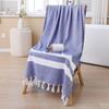 Turkish Cotton Tassel Beach Towel - Absorbent, Customizable, Versatile for Bath or Sun Protection