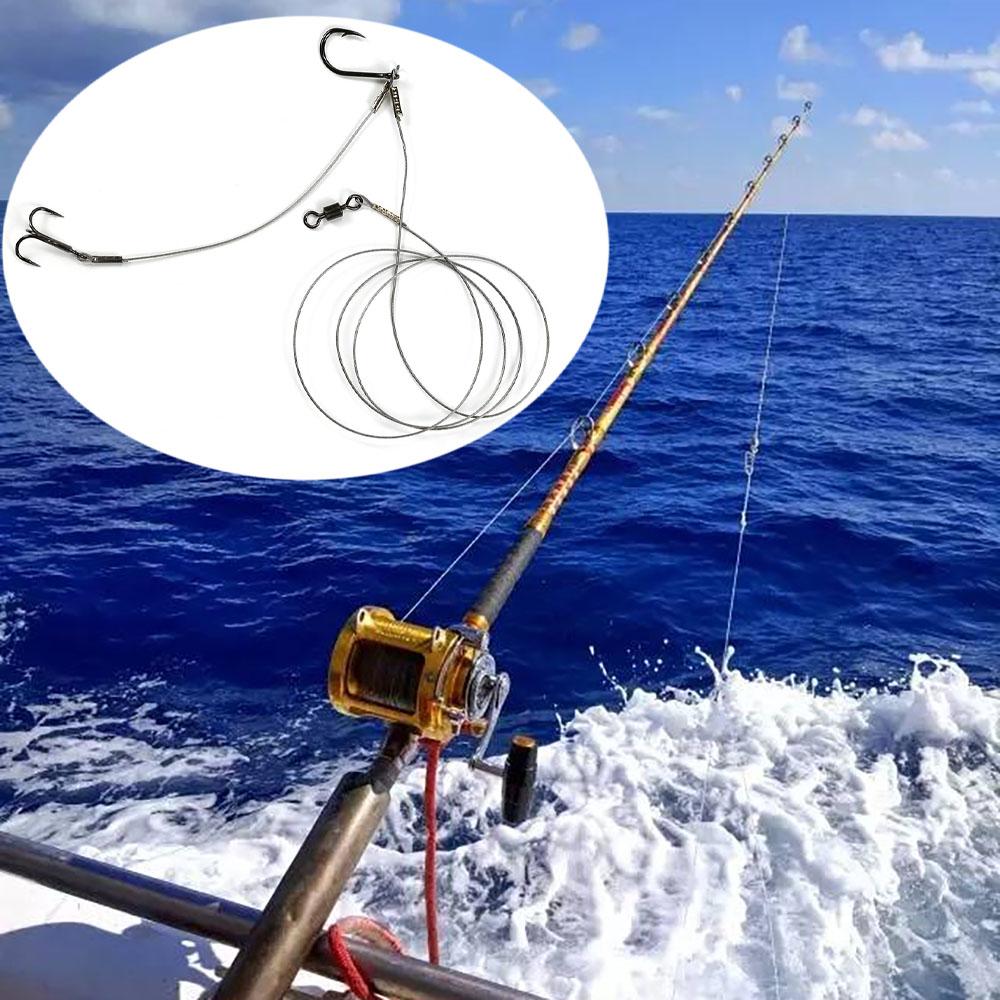 1Set Sea Fishing Hook Rigs with Double High Strength Hooks and Bkk Treble Hooks Saltwater Freshwater Fishing String Hooks