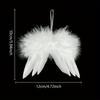10pcs White Angel Wings Ornaments - Elegant Feather-like Design,  Easy Hanging Loop for Christmas Tree,Christmas Tree Ornament