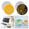 Flower Coaster Silicone Mold Epoxy Resin  Plaster Concrete Mold Diy Round Coffee Wine Glass Tea Coaster Tray Home Decor