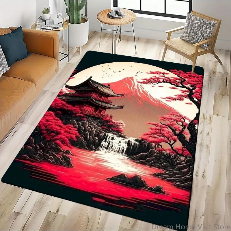 2026 New Retro Landscape Paintings Carpet Rug for Bedroom Living Room Sofa Home Doormat Decor,Large Kids Play Non-slip Floor Mat