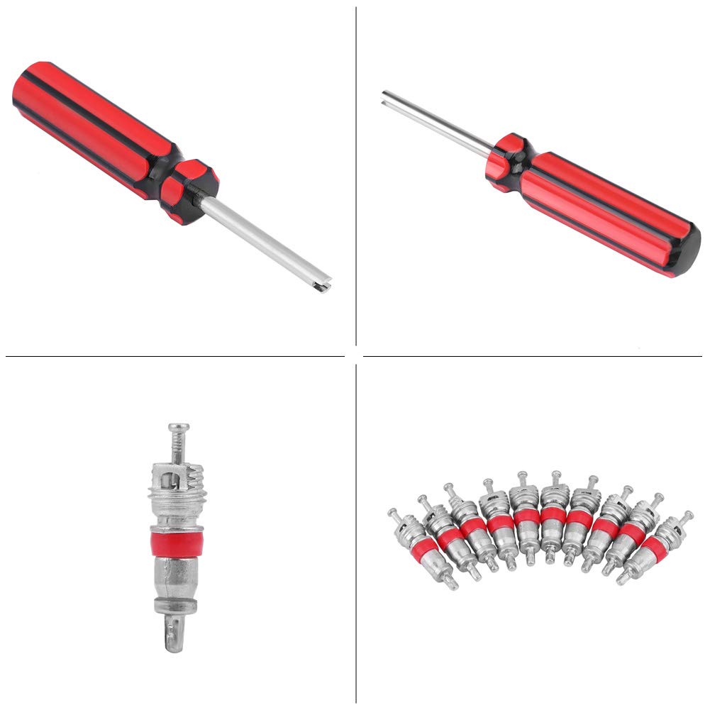 10pcs Tire Repair Tool Set Bug Critter Driver Tire Valve Core Single Head Valve