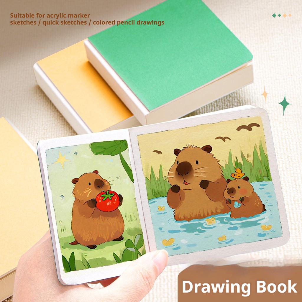 Mini Square Watercolor Journal Drawing Book Sketchbook Sketch 230g/ 58 Sheets Watercolor Paper Painting Book Travel Art Painting