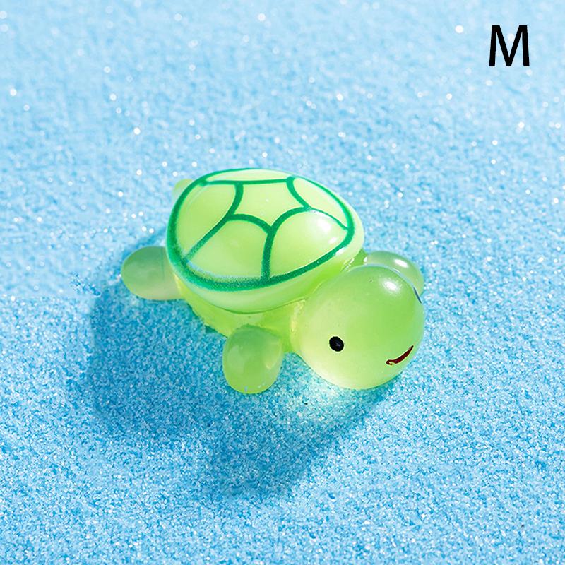 

1Pc Luminous Mini Tortoise Micro Landscape Figure Ornament Diy Glowing Turtle Miniature Statue Potted Garden Decor M зелёный